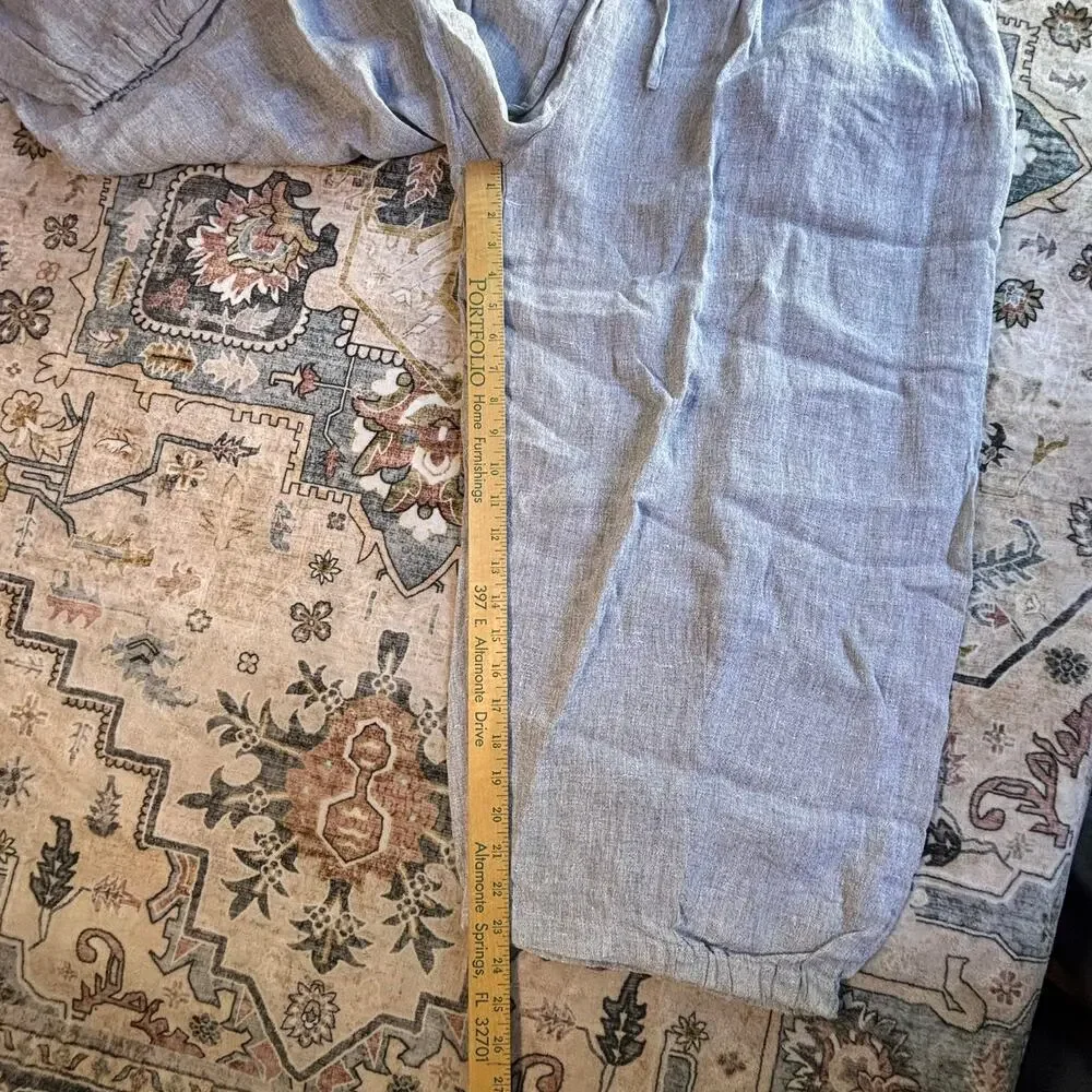 Ivan Grundahl Linen Barrel Leg Oversized Pants Artsy Comfy Loose fit Bottoms 38 - Picture 6 of 11